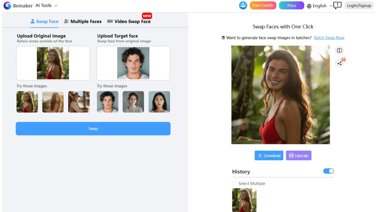 remaker ai face swap