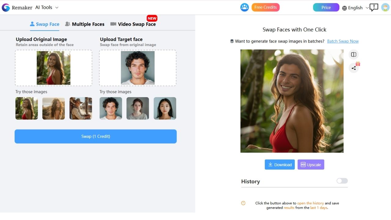 remaker ai face swap