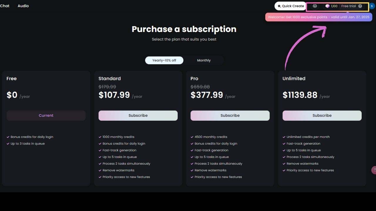 hailuo ai free plan