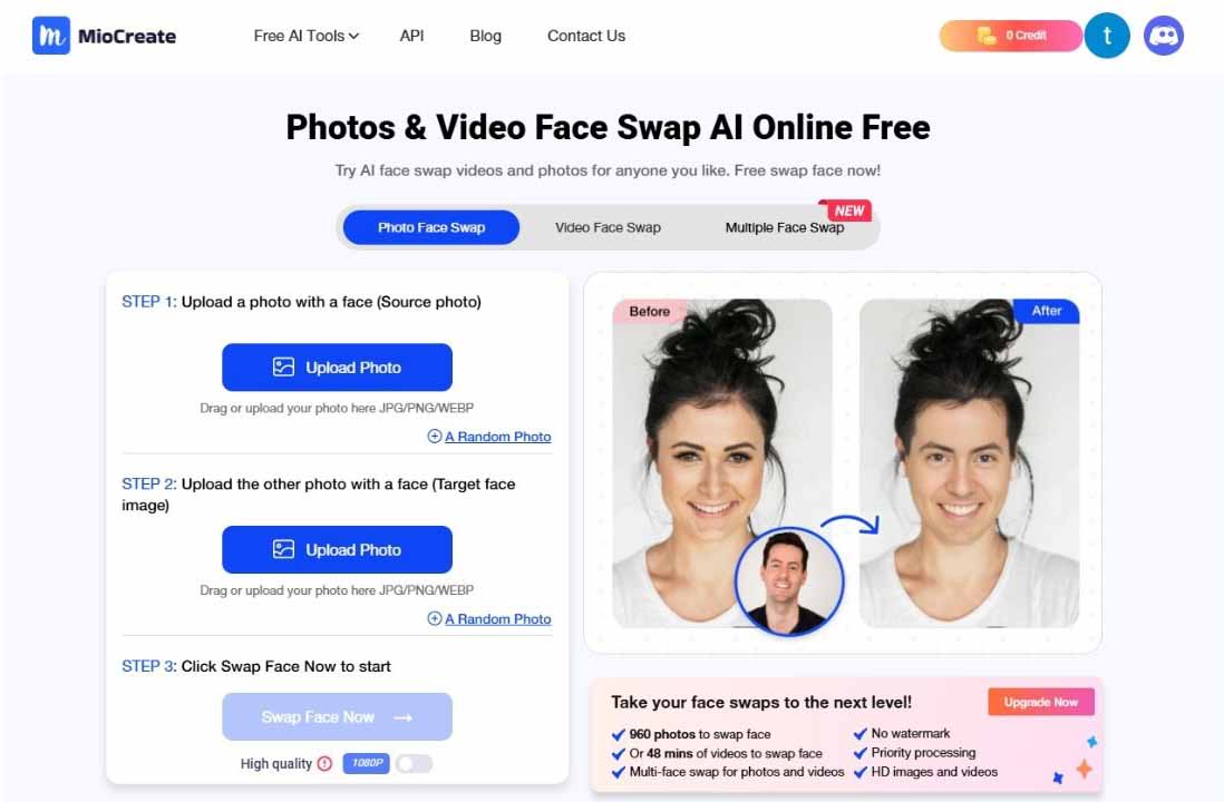 miocreate face swap tool