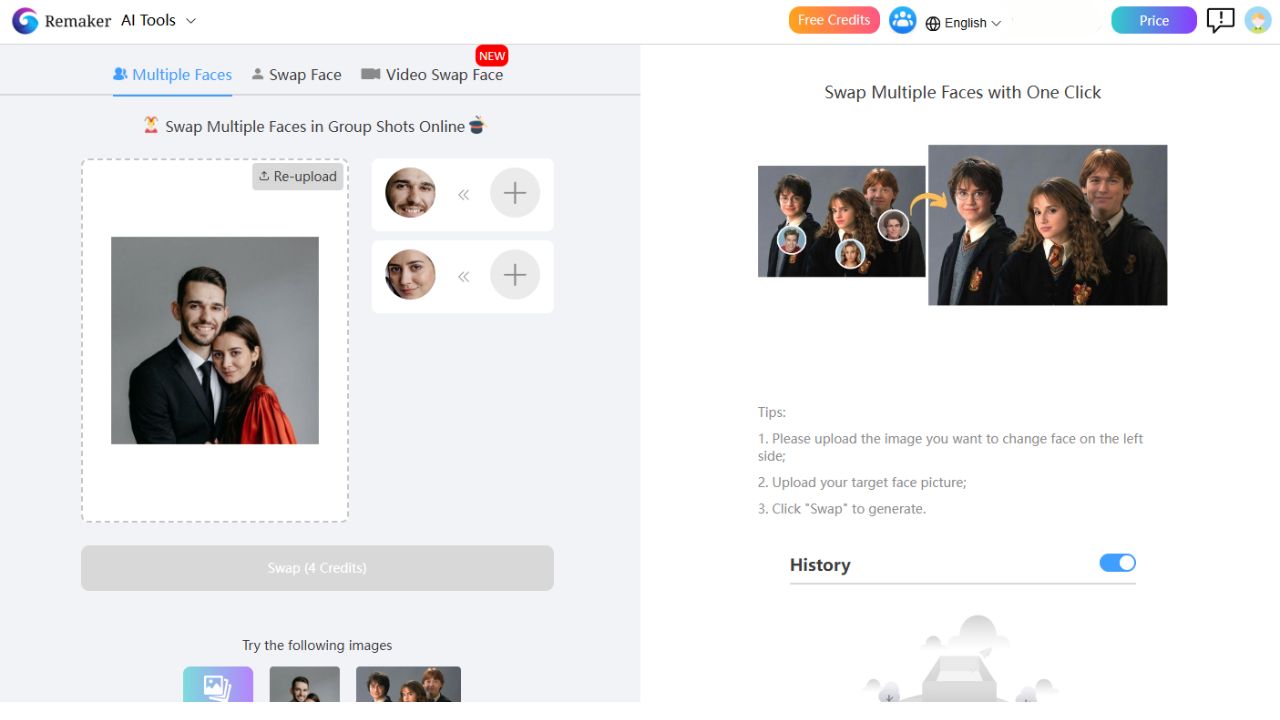 remaker ai face swap