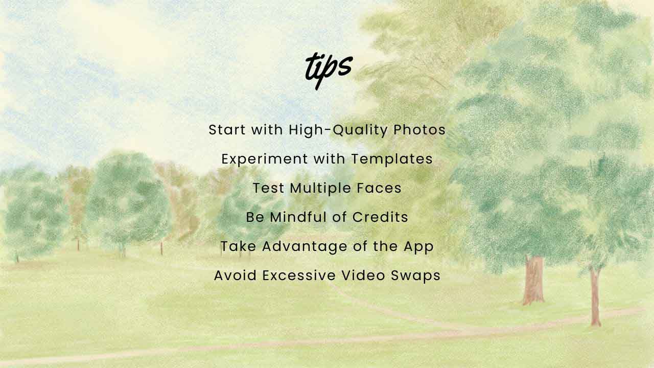 tips for use pica ai face swap