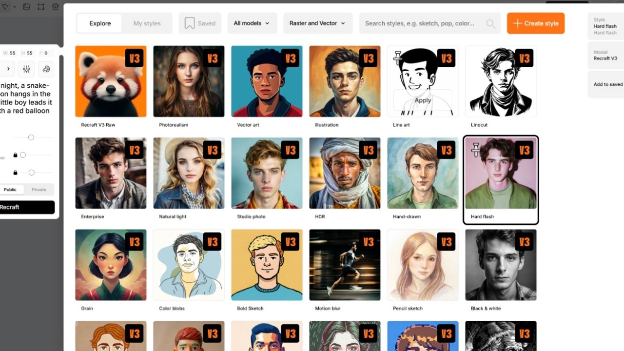 recraft ai diverse styles