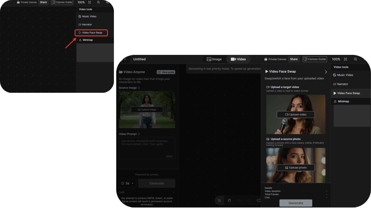 rendernet ai video face swap