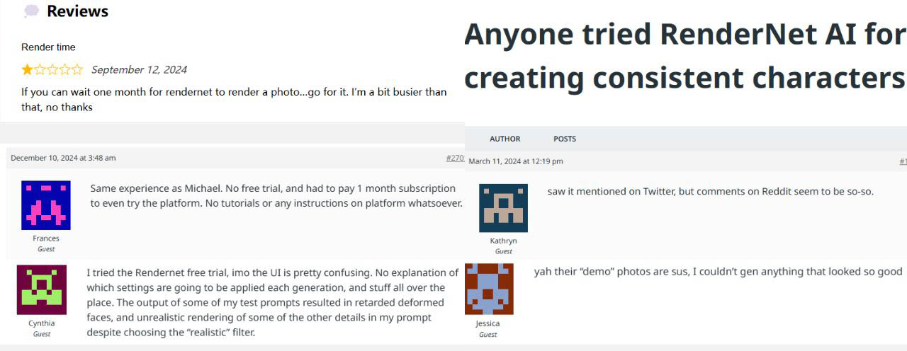 real user reviews of rendernet ai